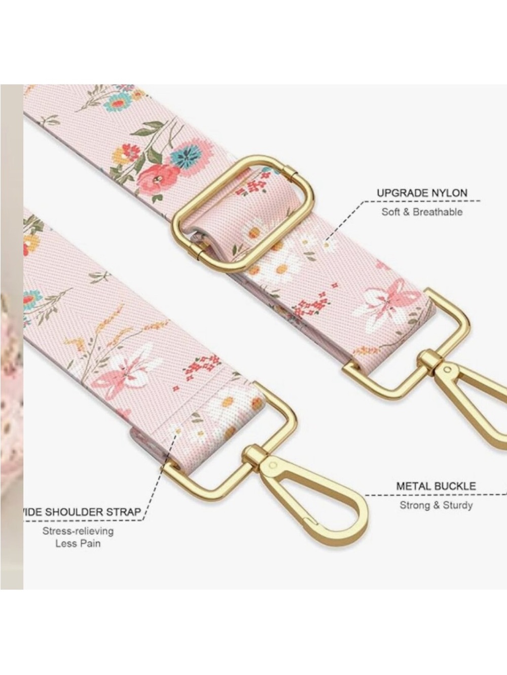 Flowers Shoulder Strap Adjustable Bag Strap For your Purse - Picture 3 of 7